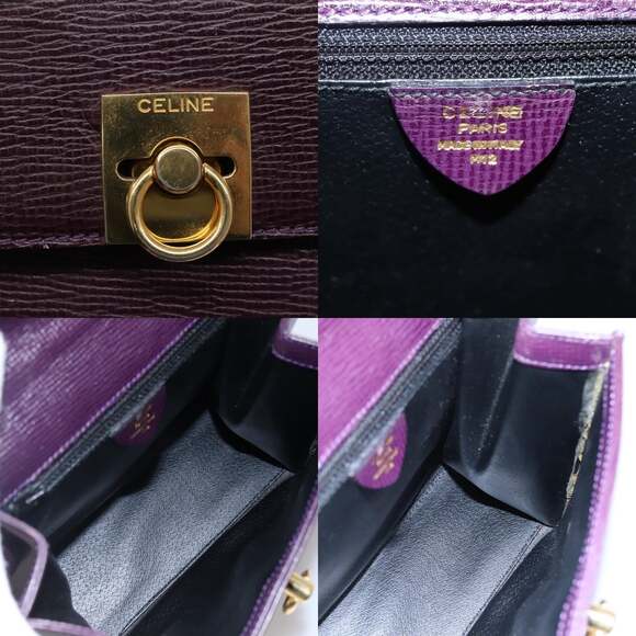 CELINE Hand Bag Leather Purple - Picture 11 of 12